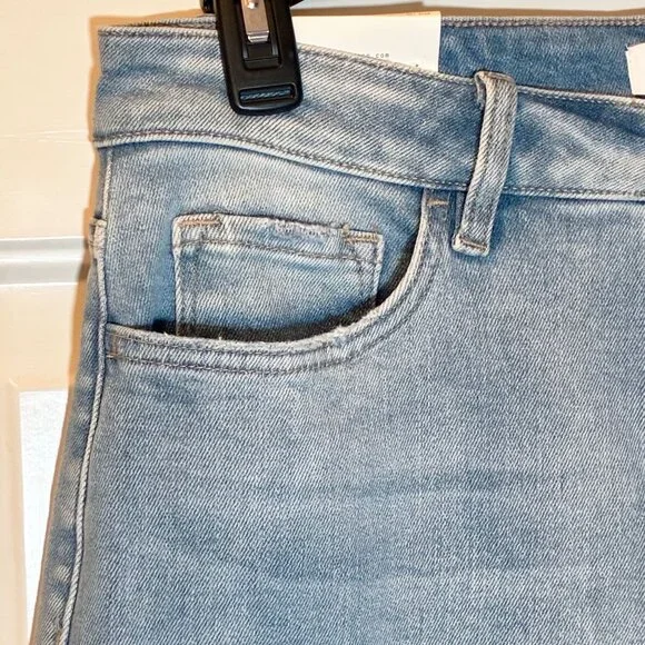 New With Tags MoCo14W Women's High Rise Wide Leg Jeans Raw Hem Tummy Control - Picture 7 of 14